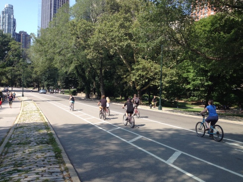 Riders were all over the place in Central Park.